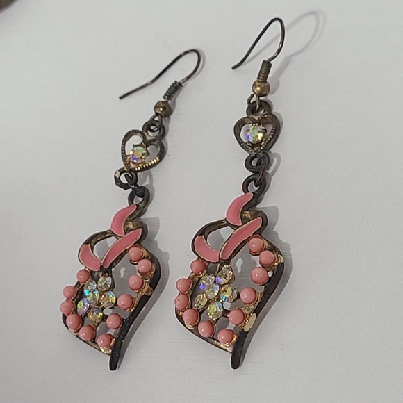 Heart Rhinstone Earrings - Picture 5 of 8